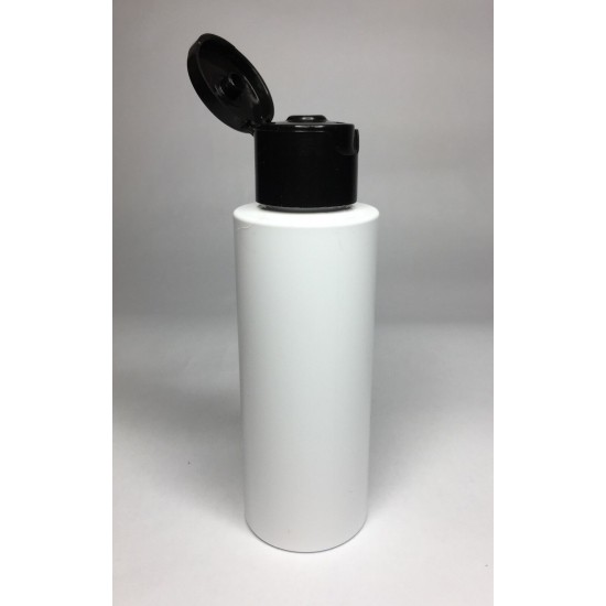 100ml White Cylinder Bottle with Black Flip Top Cap 100ml White Cylinder Bottle with Black Flip Top Cap